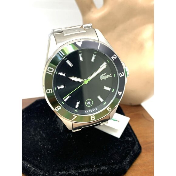 Lacoste Men's Watch 2011129 Quartz Black Dial Silver Stainless Steel 43mm - Picture 12 of 13